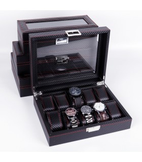 Карбонова кутия за часовници за 10 часовника