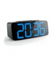 Електронен стаен часовник с големи сини цифри и 2 аларми