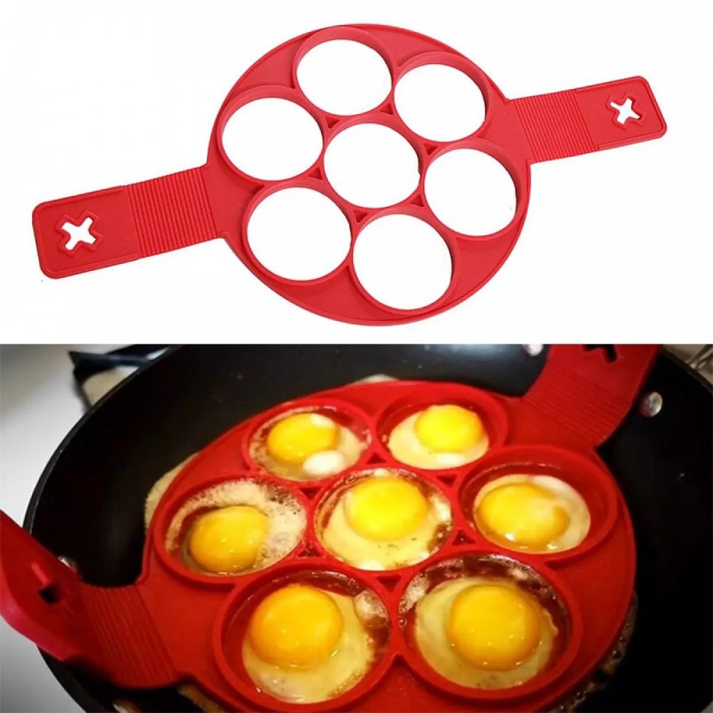 Силиконова форма за палачинки и яйца със 7 гнезда