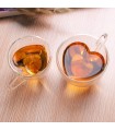 Двустенна чаша от боросиликатно стъкло " Сърце"