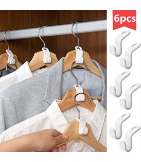 Комплект 6 броя свързващи кукички органайзер за закачалки