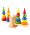 Дървена Монтесори игра за сортиране и баланс с клоуни