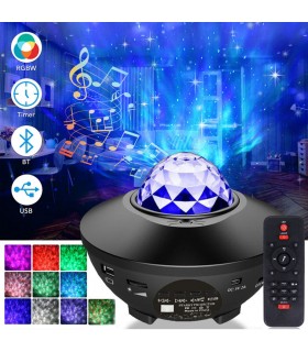 Bluetooth въртящ проектор звездно небе с дистанционно - с колонка