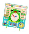Образователна дървена играчка за деца календар с часовник