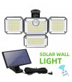 333 LED соларна лампа за стена с подвижен соларен панел и сензор за движение