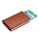Портфейл за кредитни карти с RFID защита срещу кражба - крокодилска кожа кафяво