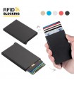 Алуминиев картодържател с RFID защита за безконтактни карти - ЧЕРЕН