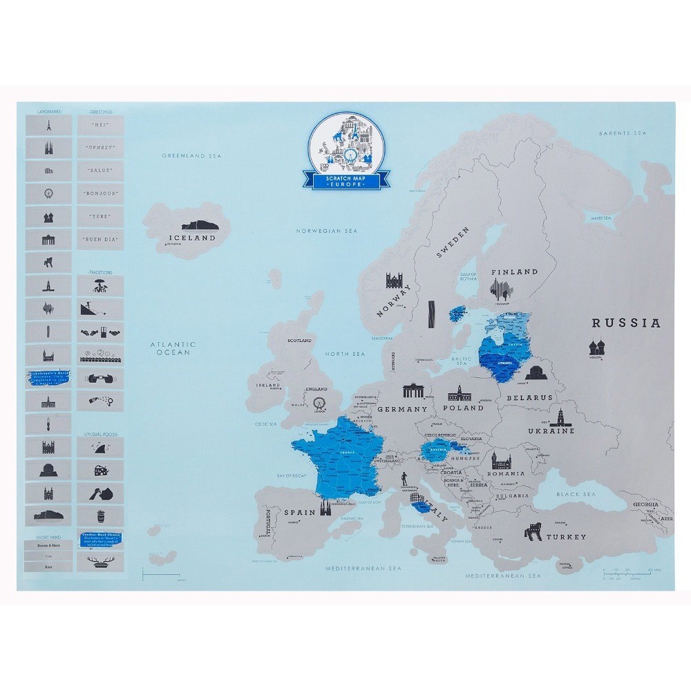 Скреч карта на Европа