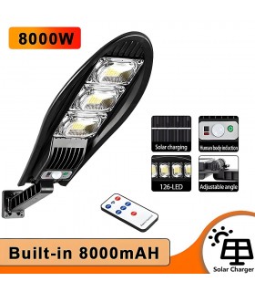 Соларна улична лампа с дистанционно 126 LED диода 8000W