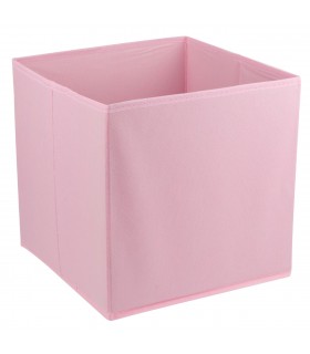 Розова текстилна кутия за съхранение 30x30x30см