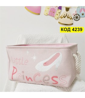 Правоъгълен детски кош за играчки за момиче Little Princes