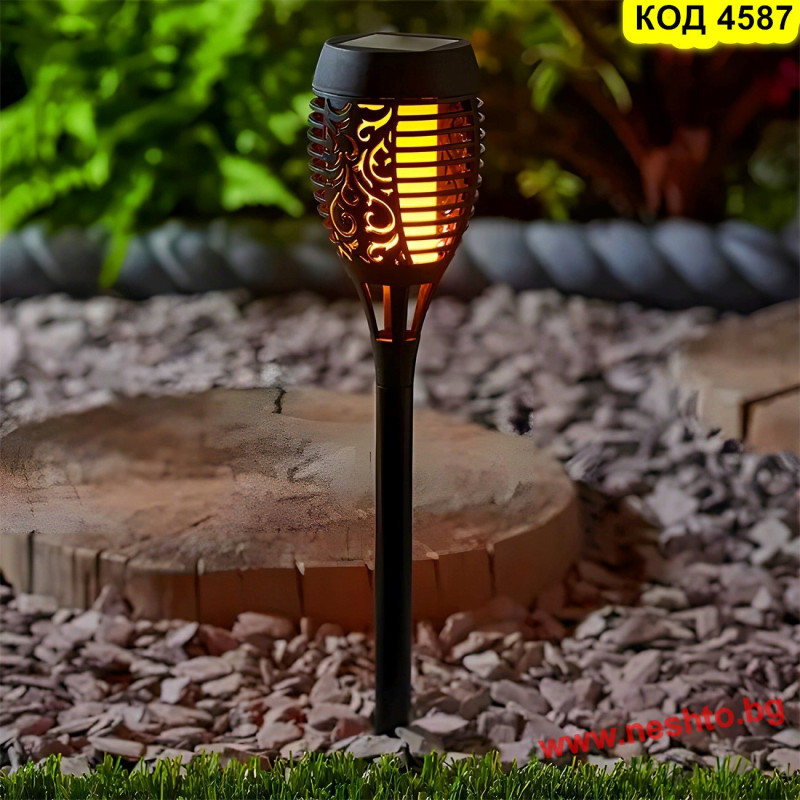 Соларна градинска факла с 33 LED диода - СРЕДЕН РАЗМЕР