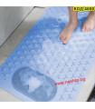 Гумирано противоплъзгащо килимче за баня с масажна зона - син