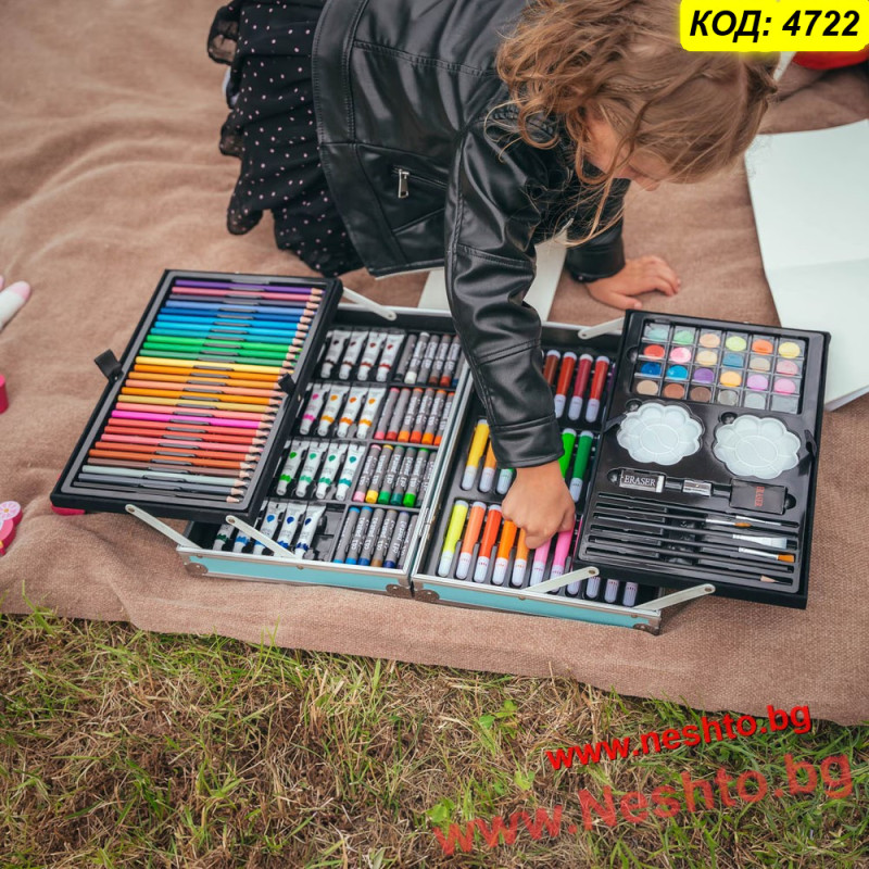 Арт Куфар 145 части (Маркери, Бои) - Най-добрият Детски Комплект