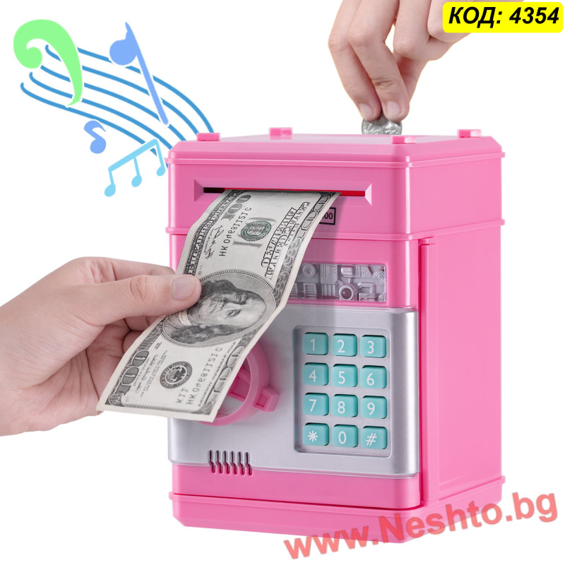 Детска електронна касичка Piggy Bank-Safe | Сейф с PIN код и светлини