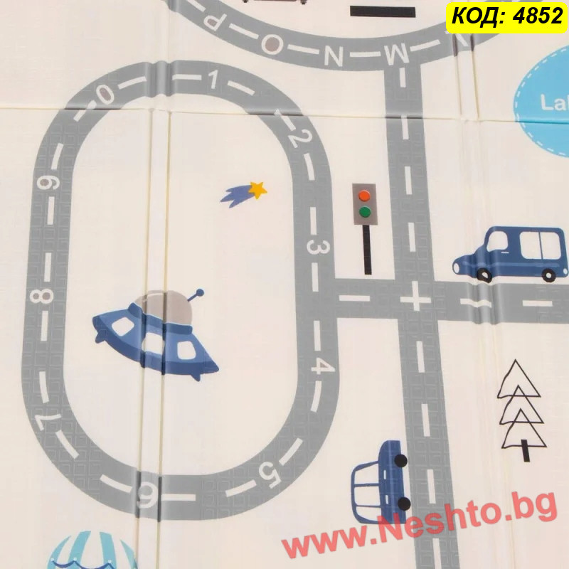 Двулицево термо килимче за игра XPE – меко и топлоизолиращо 160×180 см - модел 4852