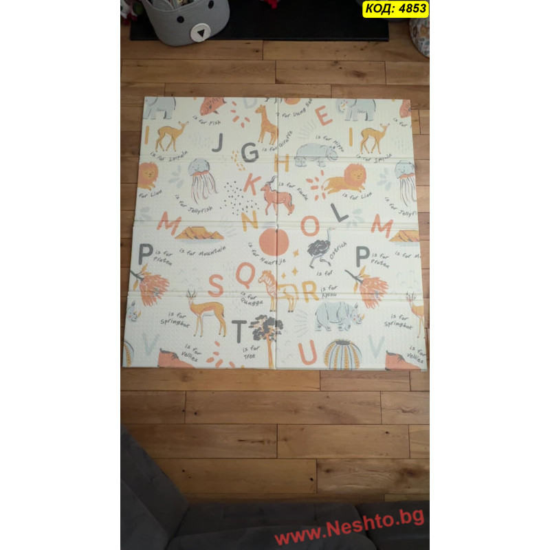 Термо детска постелка за игра XPE – двулицева, сгъваема, 180×200×1 см - модел 4853