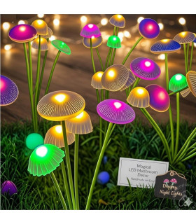 Соларни LED лампички за двор Медузи и Гъбки – RGB многоцветни
