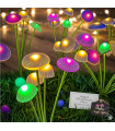 Соларни LED лампички за двор с форма на медузи и гъбки – многоцветни RGB