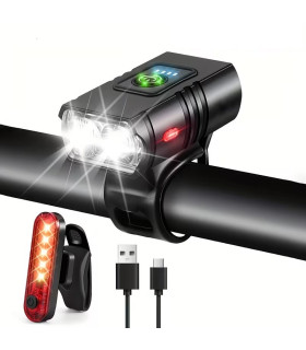 Комплект фар за велосипед със стоп, 1200mAh T6