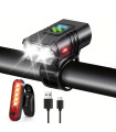 USB Комплект светлини за велосипед T6 – преден фар и заден стоп