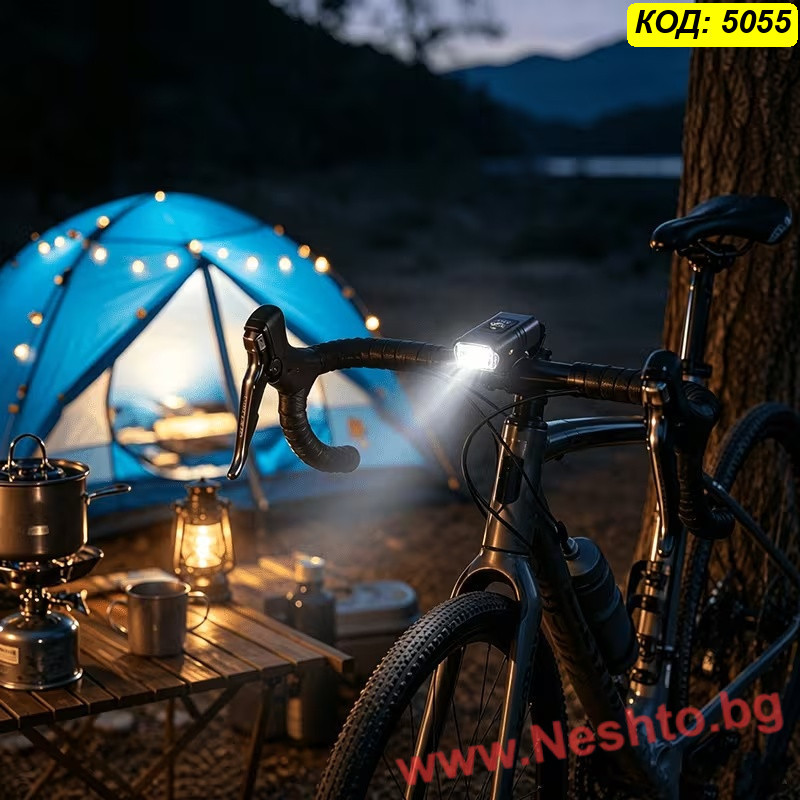 Комплект фар за велосипед със стоп, 1200mAh T6