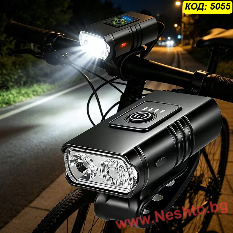 Комплект фар за велосипед със стоп, 1200mAh T6