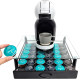 Поставка за кафемашина със стъклен плот и чекмедже за 36 капсули Dolce Gusto, черна