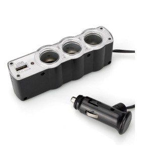 Разклонител за запалка на кола + USB