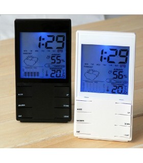 Настолен LCD дигитален часовник с термометър,влагомер и календар