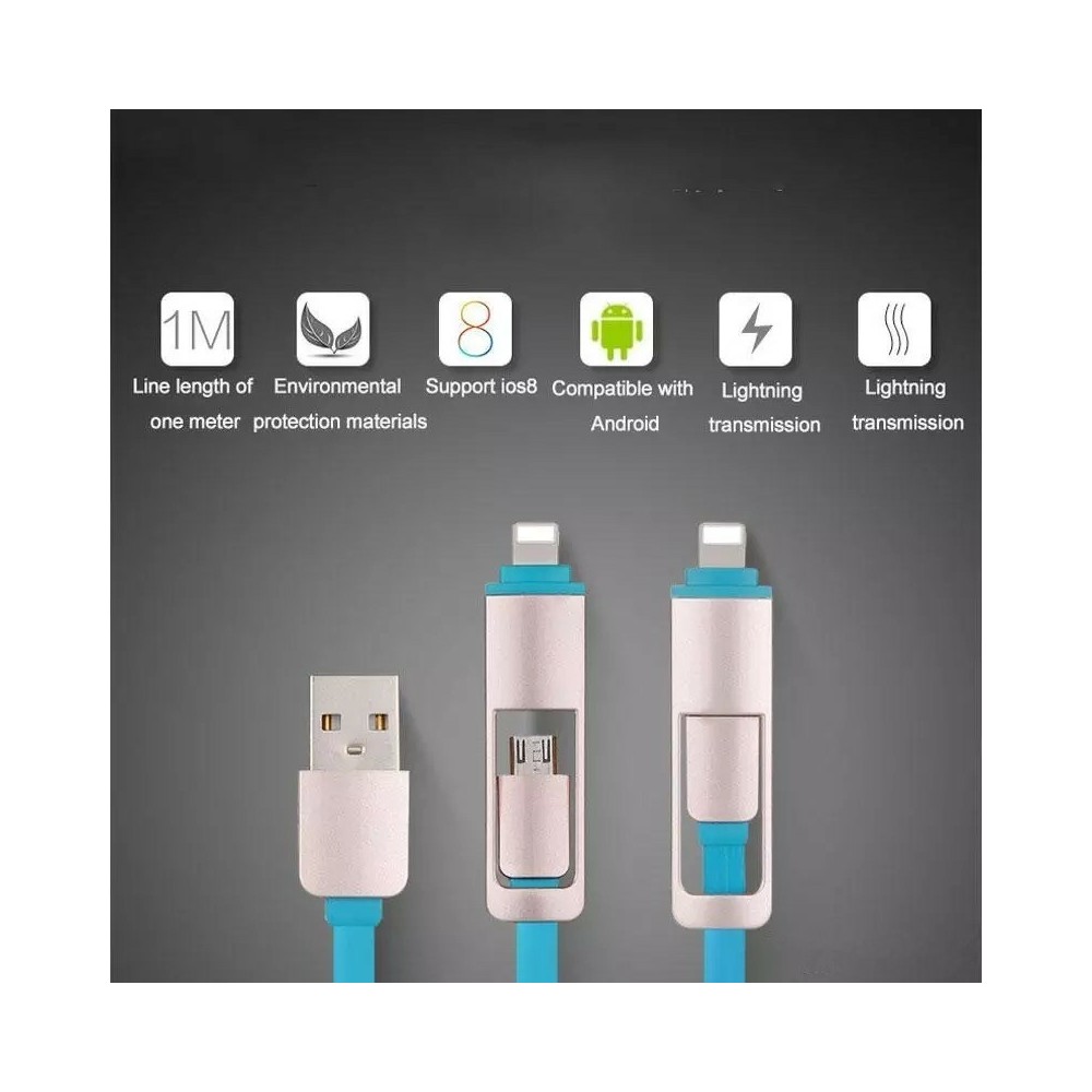 Телескопичен USB кабел 2в1 за адроид смартфони и Iphone