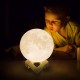 3D лампа със стойка Луна с активиране чрез почукване